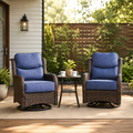 3PCS Patio Swivel Glide Chairs