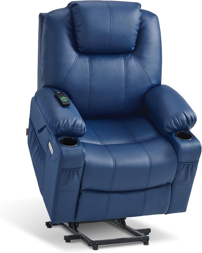 Power Lift Recliner Chair with Heat, Massage, USB-C Charging & Cup Holders