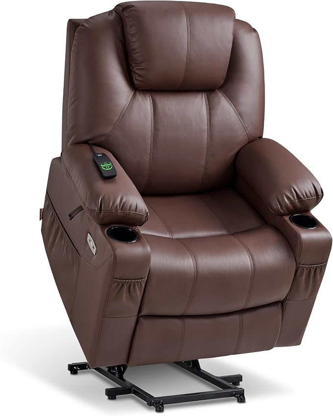 Power Lift Recliner Chair with Heat, Massage, USB-C Charging & Cup Holders