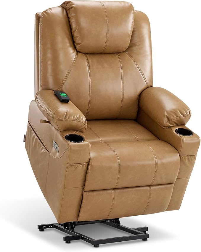 Power Lift Recliner Chair with Heat, Massage, USB-C Charging & Cup Holders