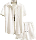 Men's Textured Waffle 2-Piece Summer Outfit Set